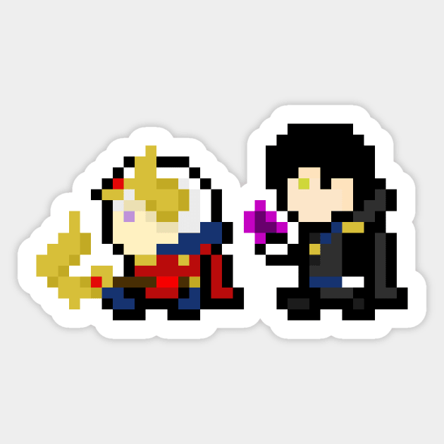 Edelgard and Hubert 8 bits Sticker by urufangu